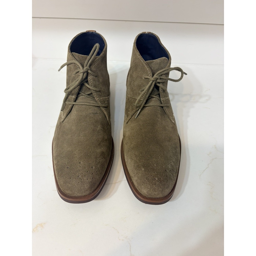 Stacy Adams Kingston Plain Toe Chucka Boots Leather And Suede In Oliv Size 8.5
